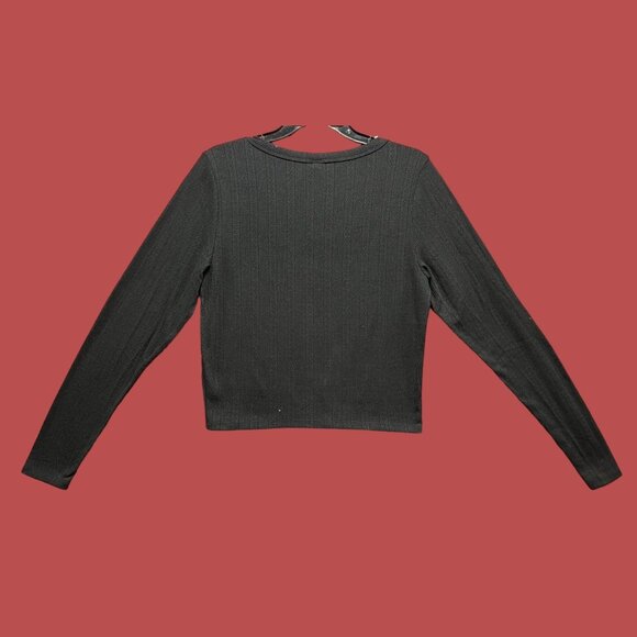 Wild Fable - Women's Ribbed Long Sleeve Scoopneck T-Shirt - Black - Extra Large - Picture 2 of 13